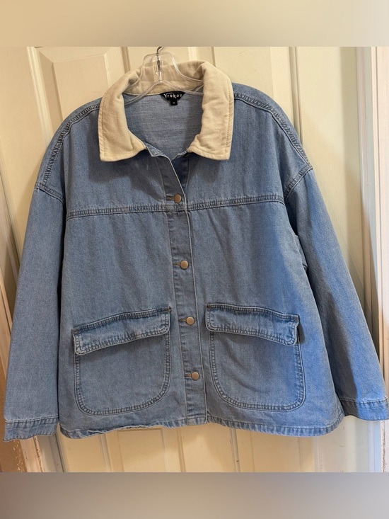 Yeokou Jackets & Blazers - Women’s Yeokou Lightwash Denim Barn Jacket | Farmhouse Coastal Cowgirl | M